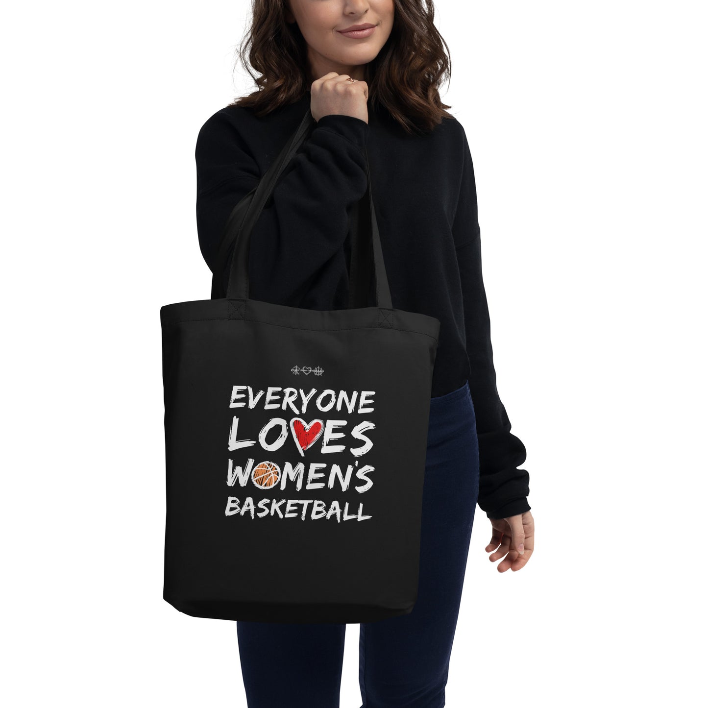 Everyone Loves Women's Basketball Black Eco Tote Bag