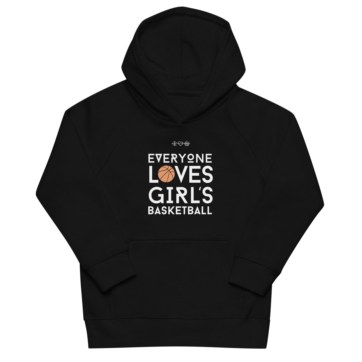 Everyone Loves Girl's Basketball Black Kids Eco Hoodie