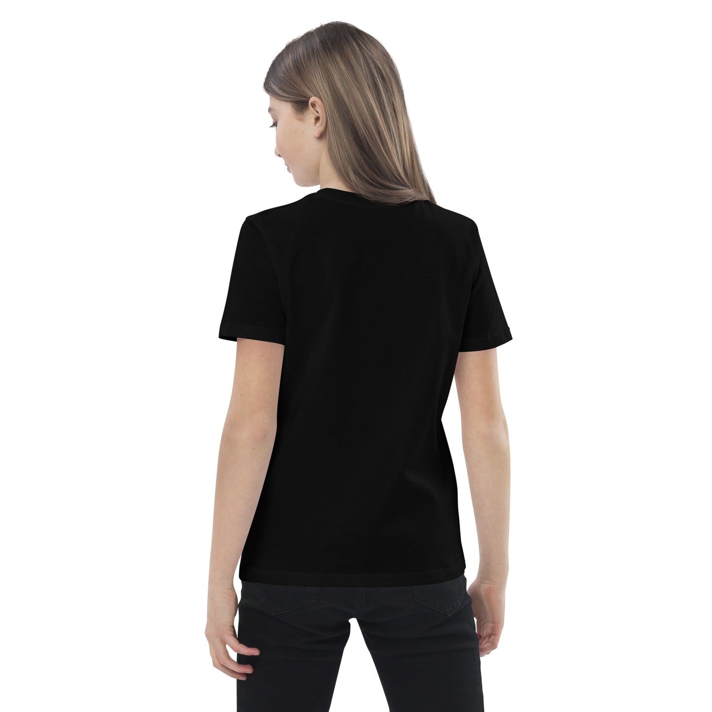 Everyone Loves Girl's Basketball Black Organic Cotton Kids T-Shirt