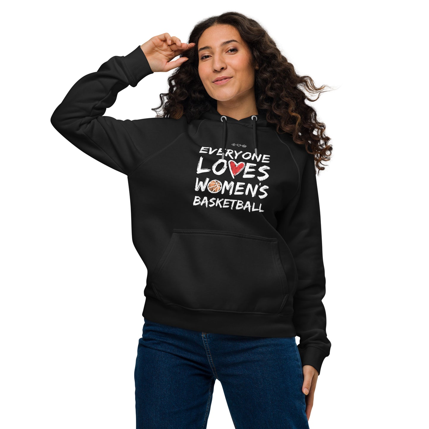 Everyone Loves Women's Basketball Black Unisex Eco Hoodie