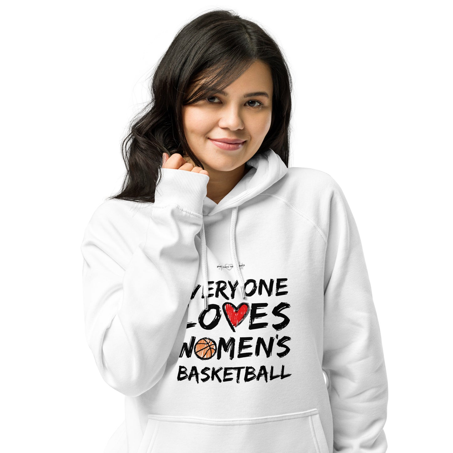 Everyone Loves Women's Basketball White Unisex Eco Hoodie