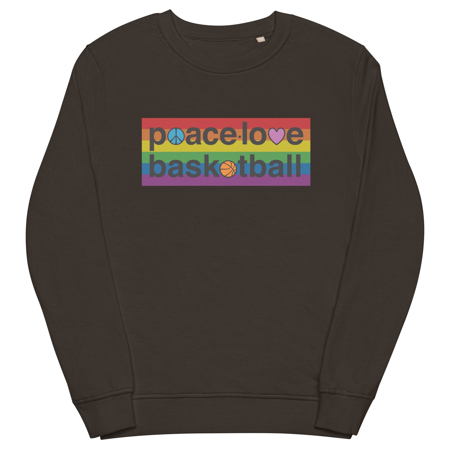 PeaceLoveBasketball Pride Charcoal Unisex Eco Sweatshirt