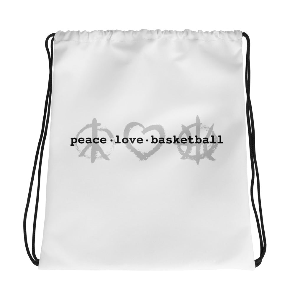 PeaceLoveBasketball Classic Drawstring Bag