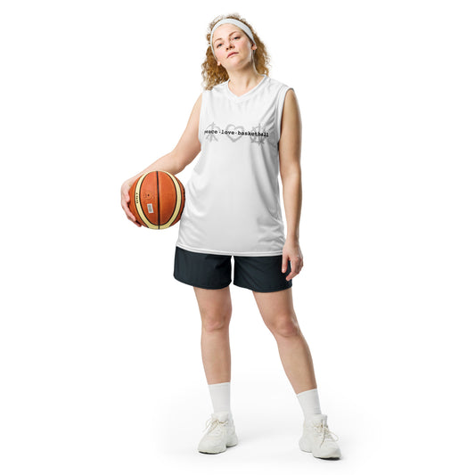 PeaceLoveBasketball Classic Recycled Unisex Basketball Jersey