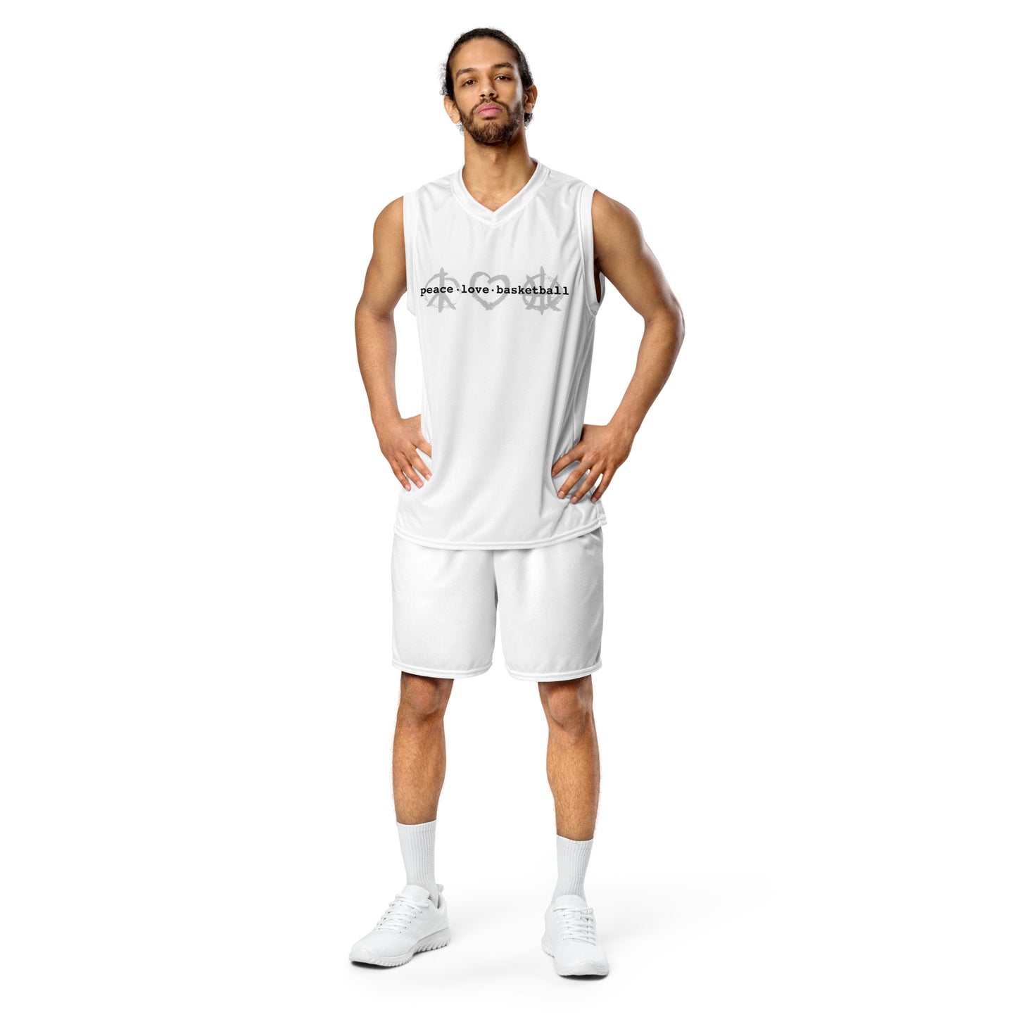 PeaceLoveBasketball Classic Recycled Unisex Basketball Jersey