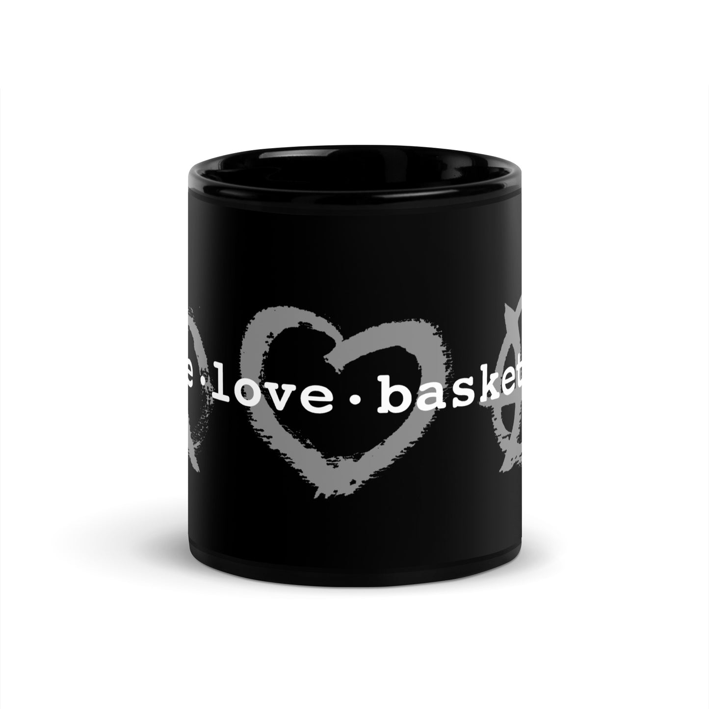 PeaceLoveBasketball Classic Black Glossy Mug