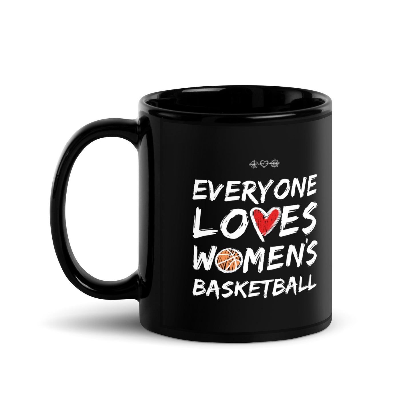 Everyone Loves Women's Basketball Black Glossy Mug