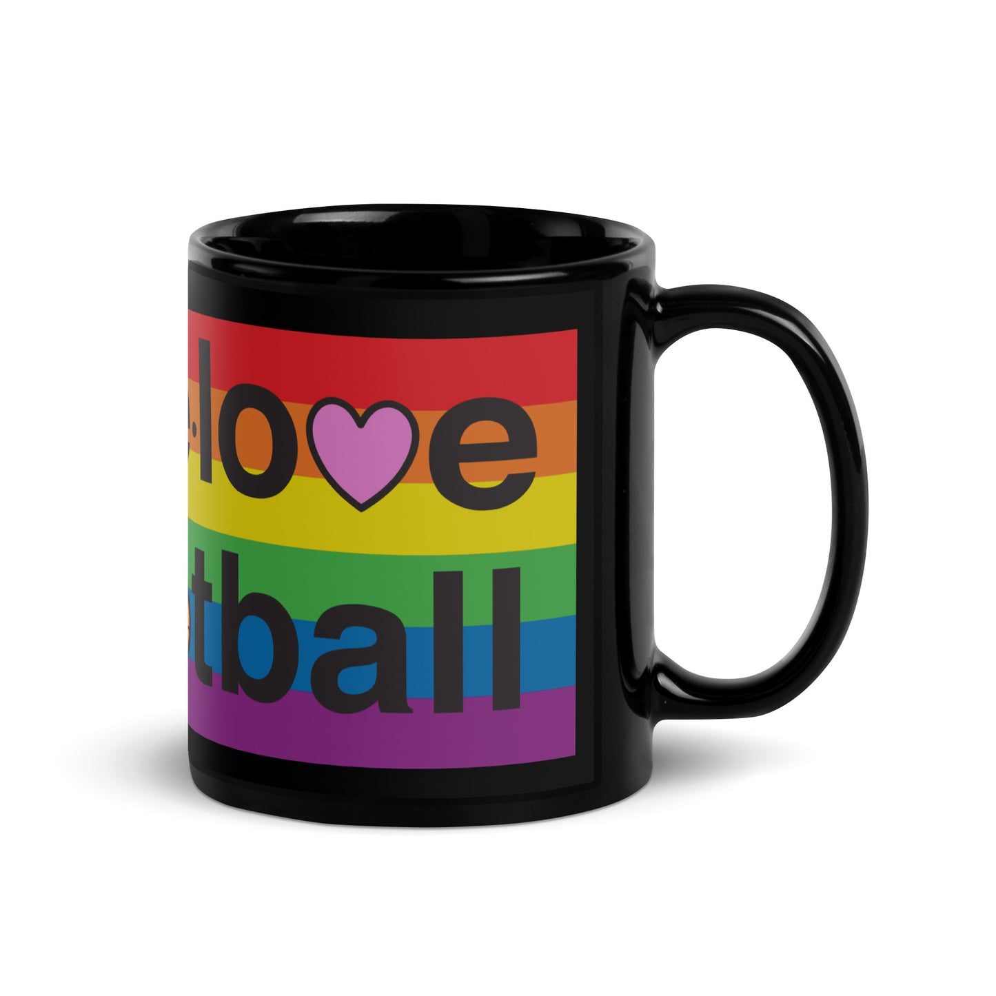 PeaceLoveBasketball Pride Black Glossy Mug