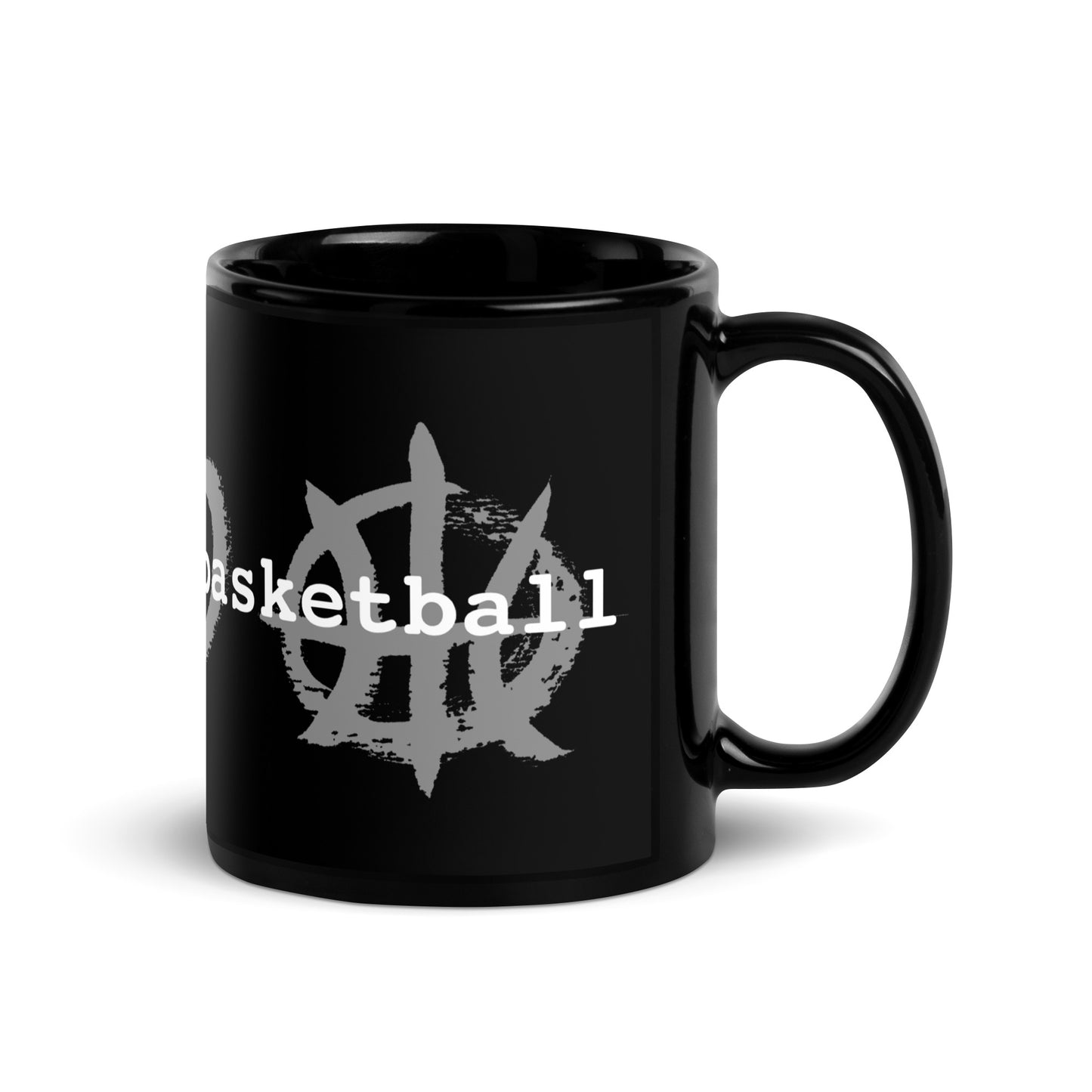 PeaceLoveBasketball Classic Black Glossy Mug