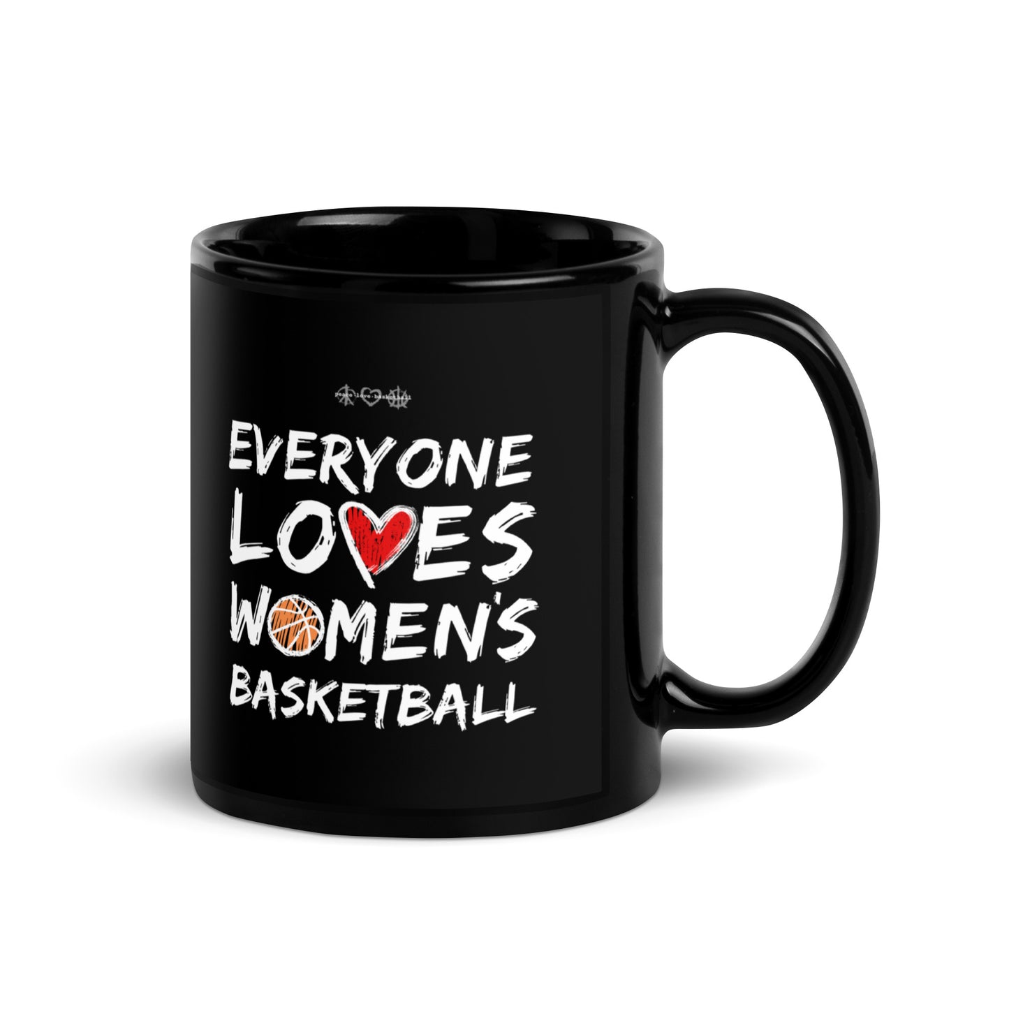 Everyone Loves Women's Basketball Black Glossy Mug