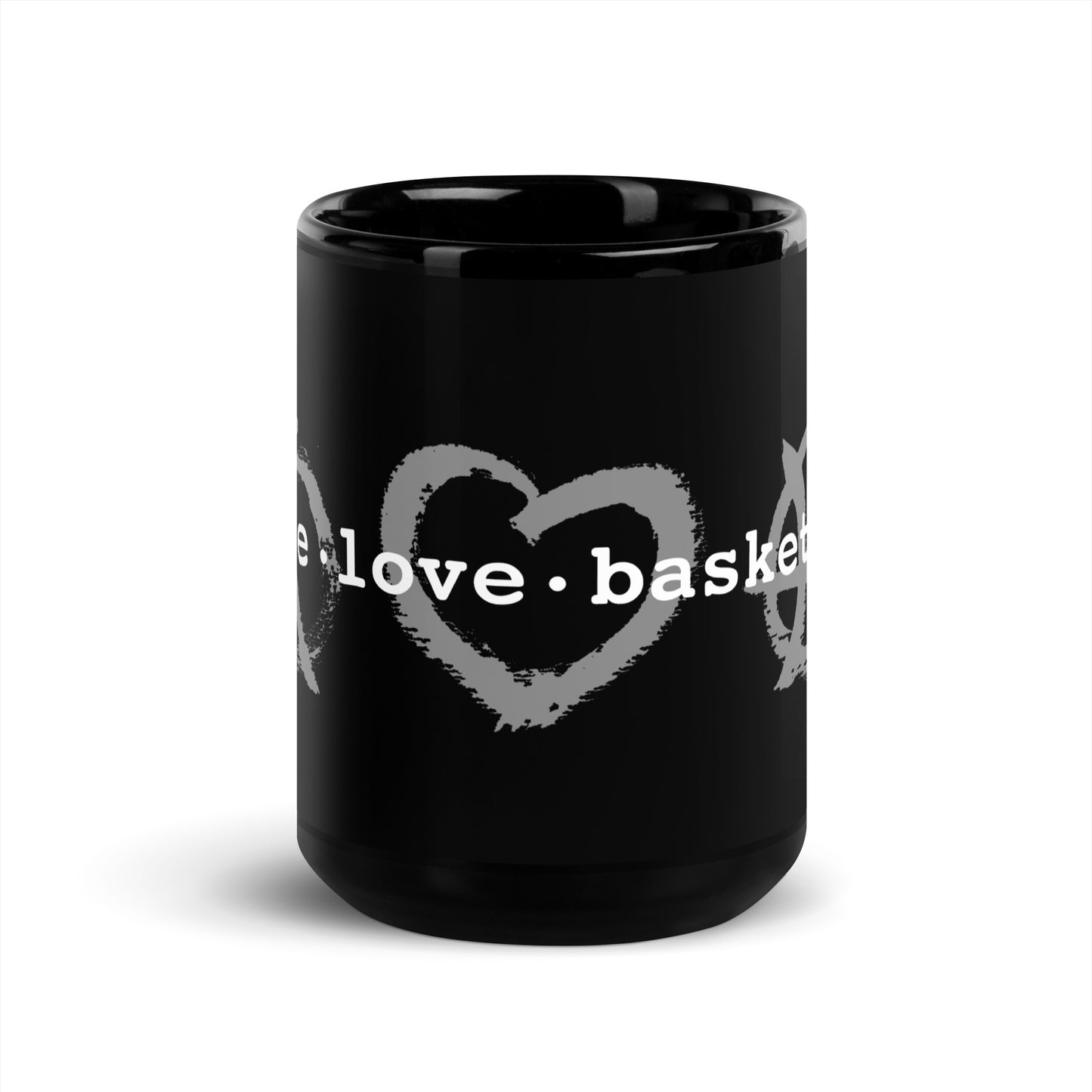 PeaceLoveBasketball Classic Black Glossy Mug