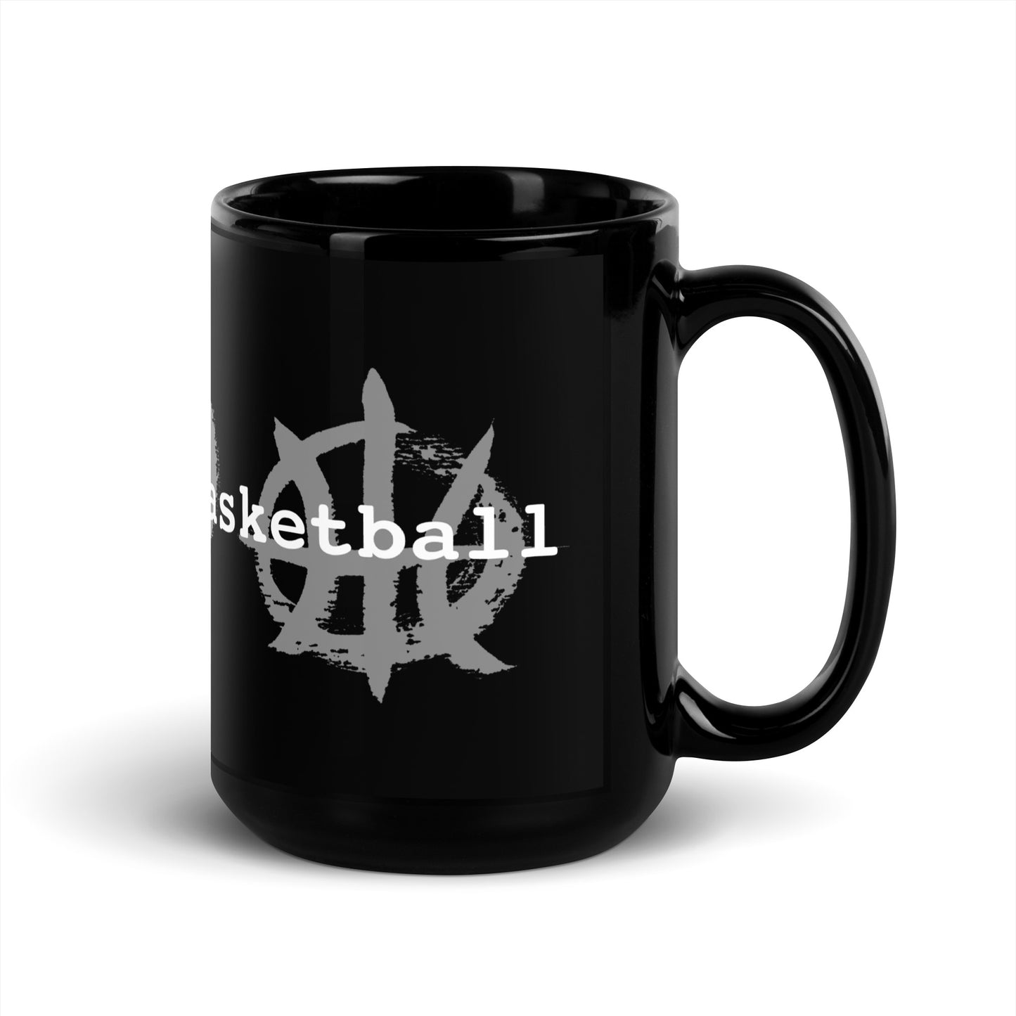 PeaceLoveBasketball Classic Black Glossy Mug