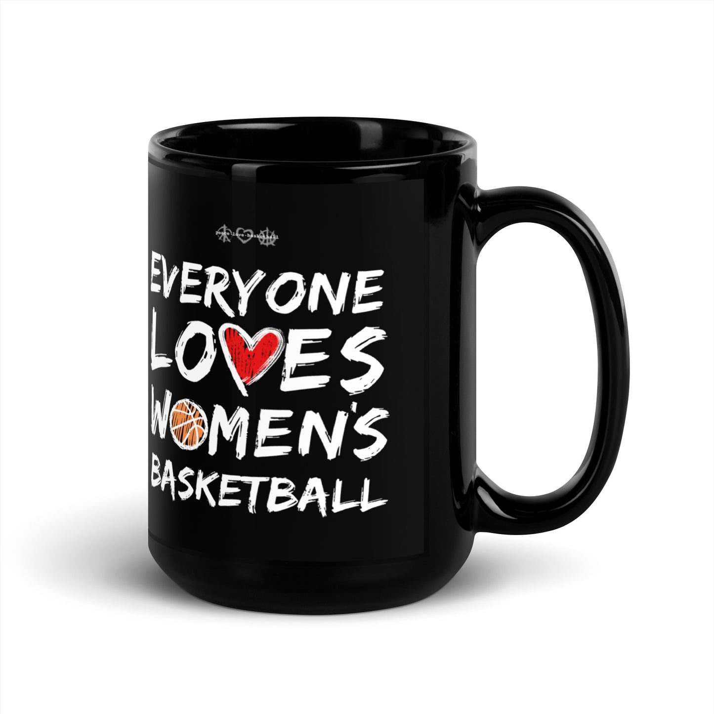 Everyone Loves Women's Basketball Black Glossy Mug