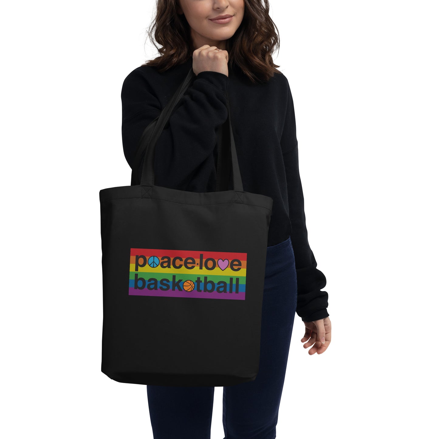 PeaceLoveBasketball Pride Eco Tote Bag