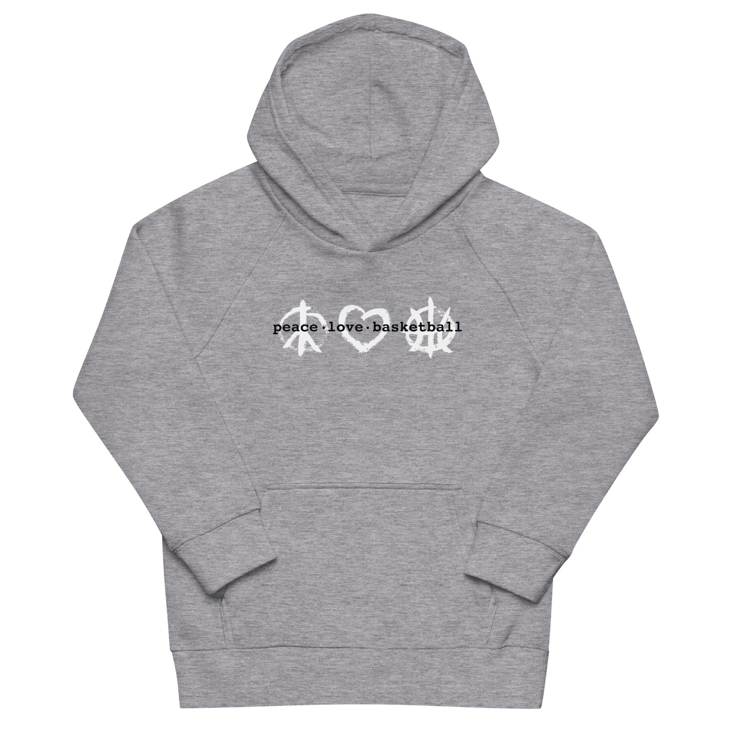 PeaceLoveBasketball Classic Grey Kids Eco Hoodie