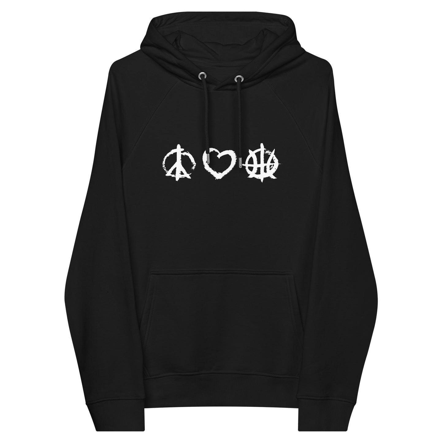 PeaceLoveBasketball Essential Black Unisex Eco Hoodie