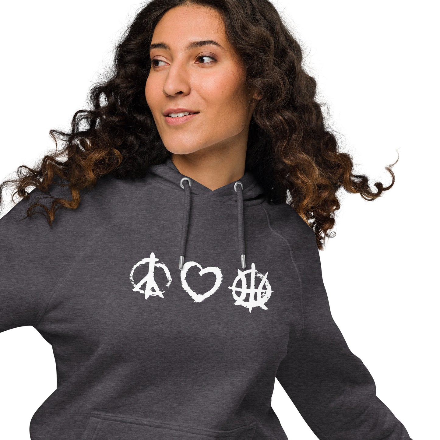 PeaceLoveBasketball Essential Charcoal Unisex Eco Hoodie