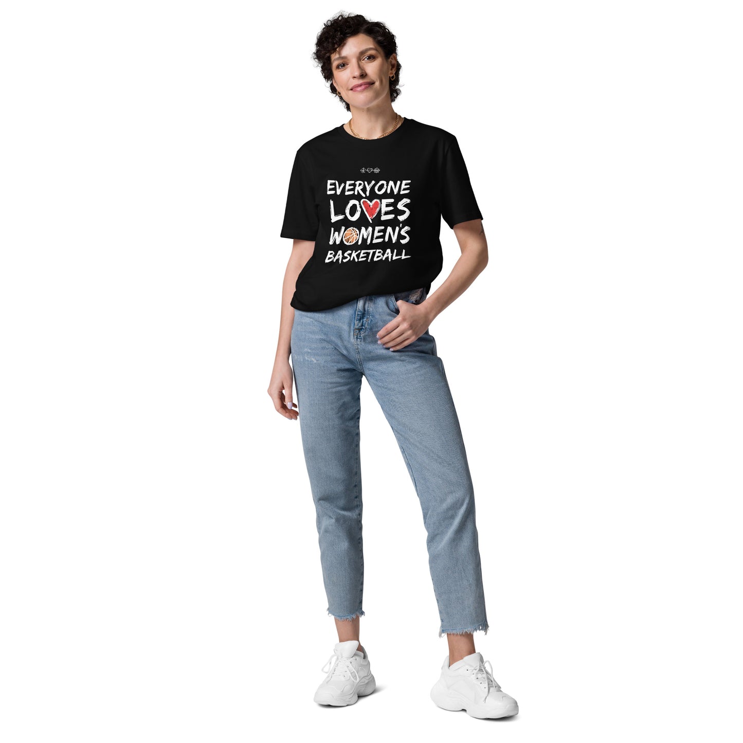 Everyone Loves Women's Basketball Black Unisex Organic Cotton T-Shirt