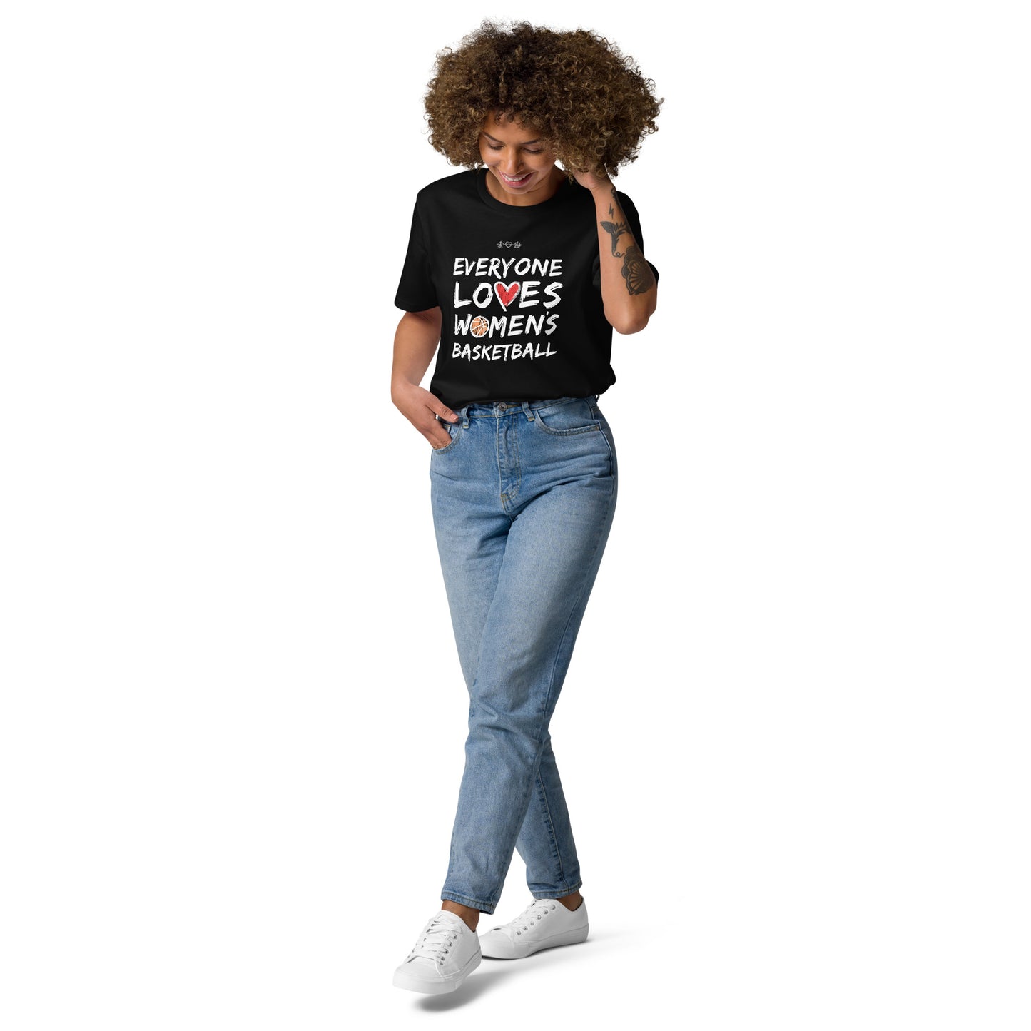 Everyone Loves Women's Basketball Black Unisex Organic Cotton T-Shirt