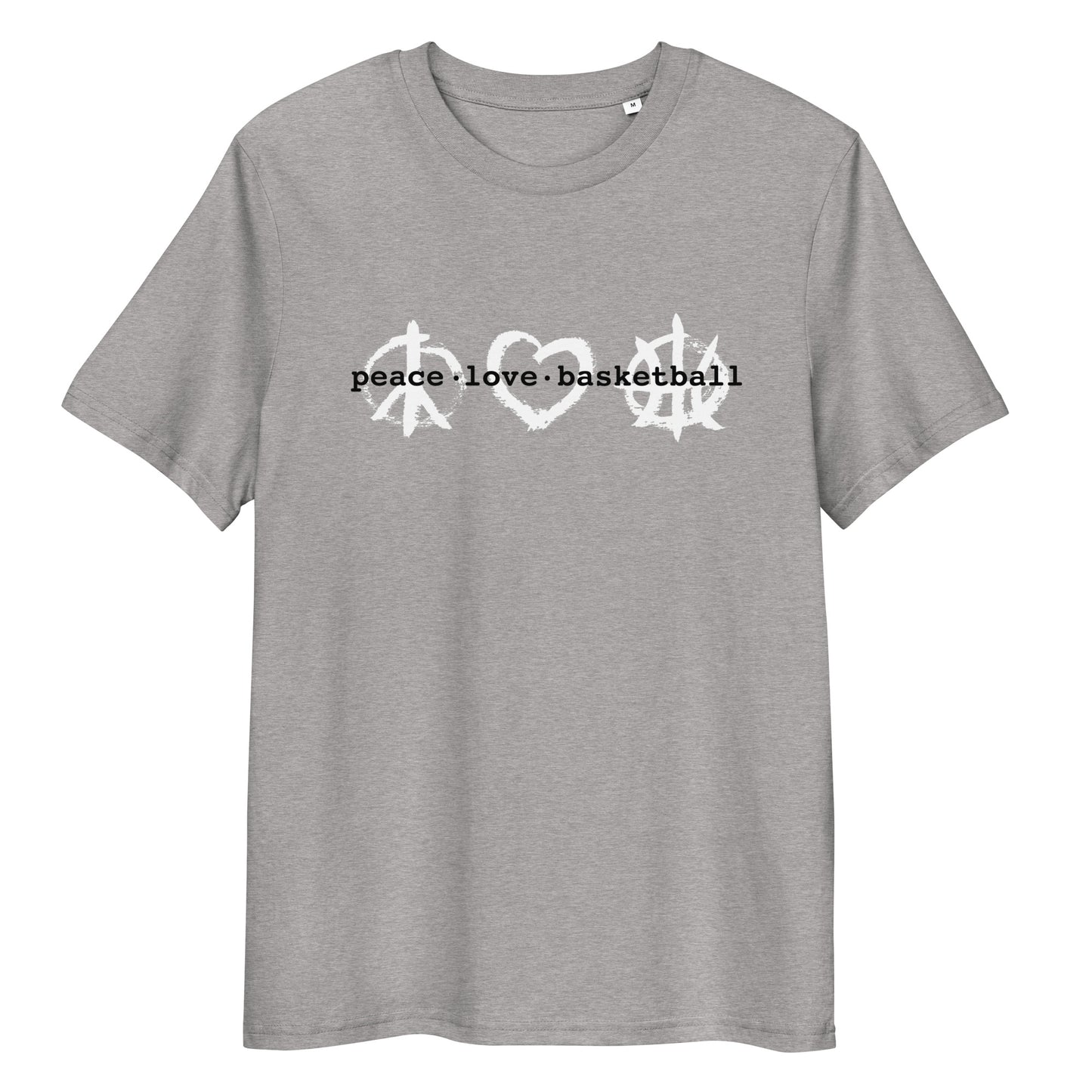 PeaceLoveBasketball Classic Grey Unisex Organic Cotton T-shirt