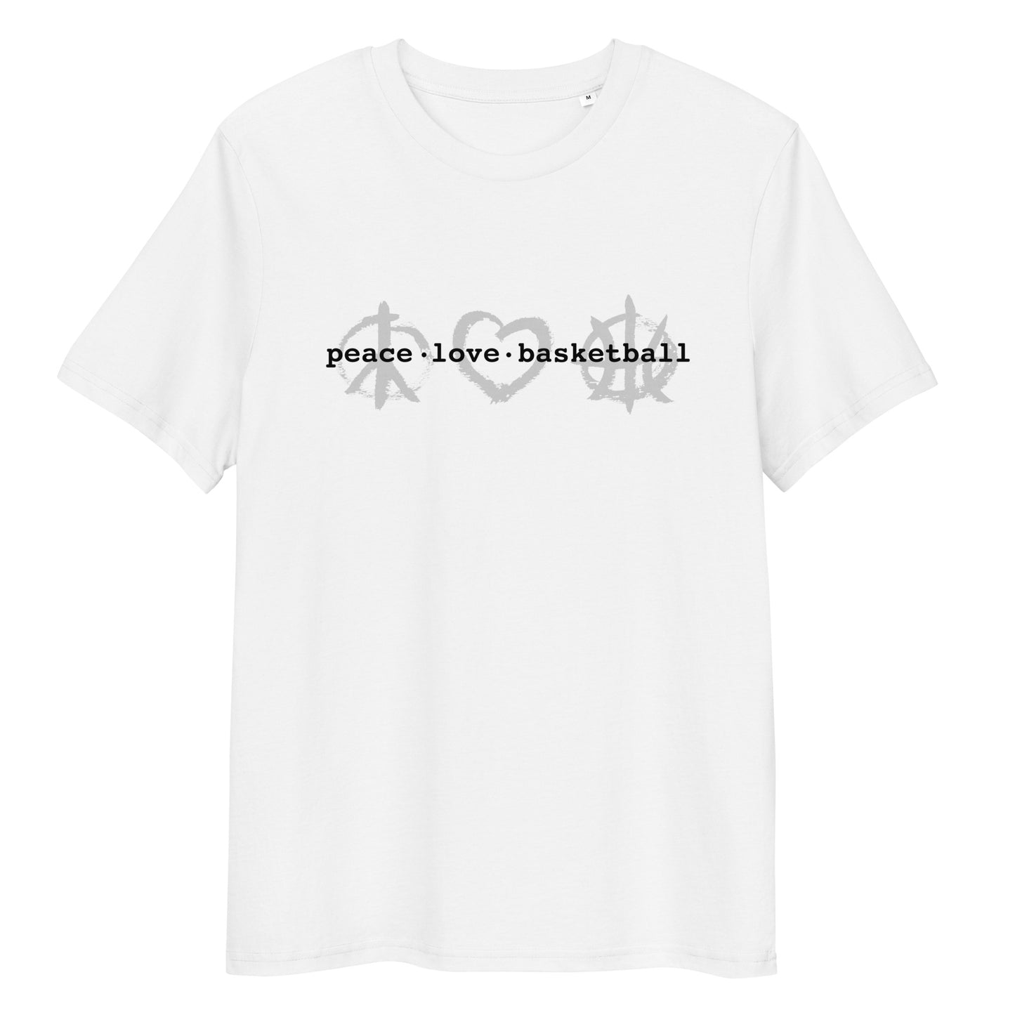 PeaceLoveBasketball Classic White Unisex Organic Cotton T-shirt