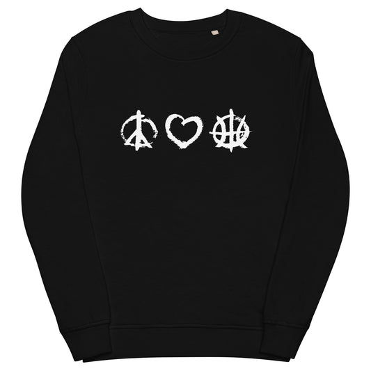 PeaceLoveBasketball Essential Black Unisex Eco Sweatshirt