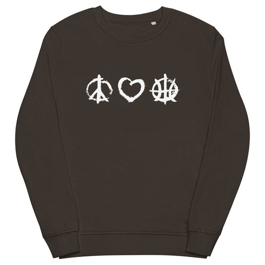 PeaceLoveBasketball Essential Charcoal Unisex Eco Sweatshirt