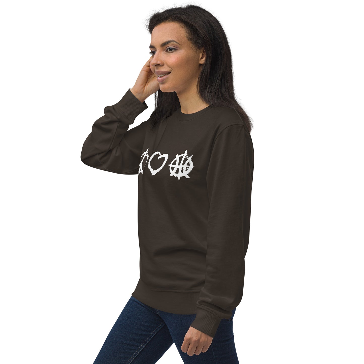 PeaceLoveBasketball Essential Charcoal Unisex Eco Sweatshirt