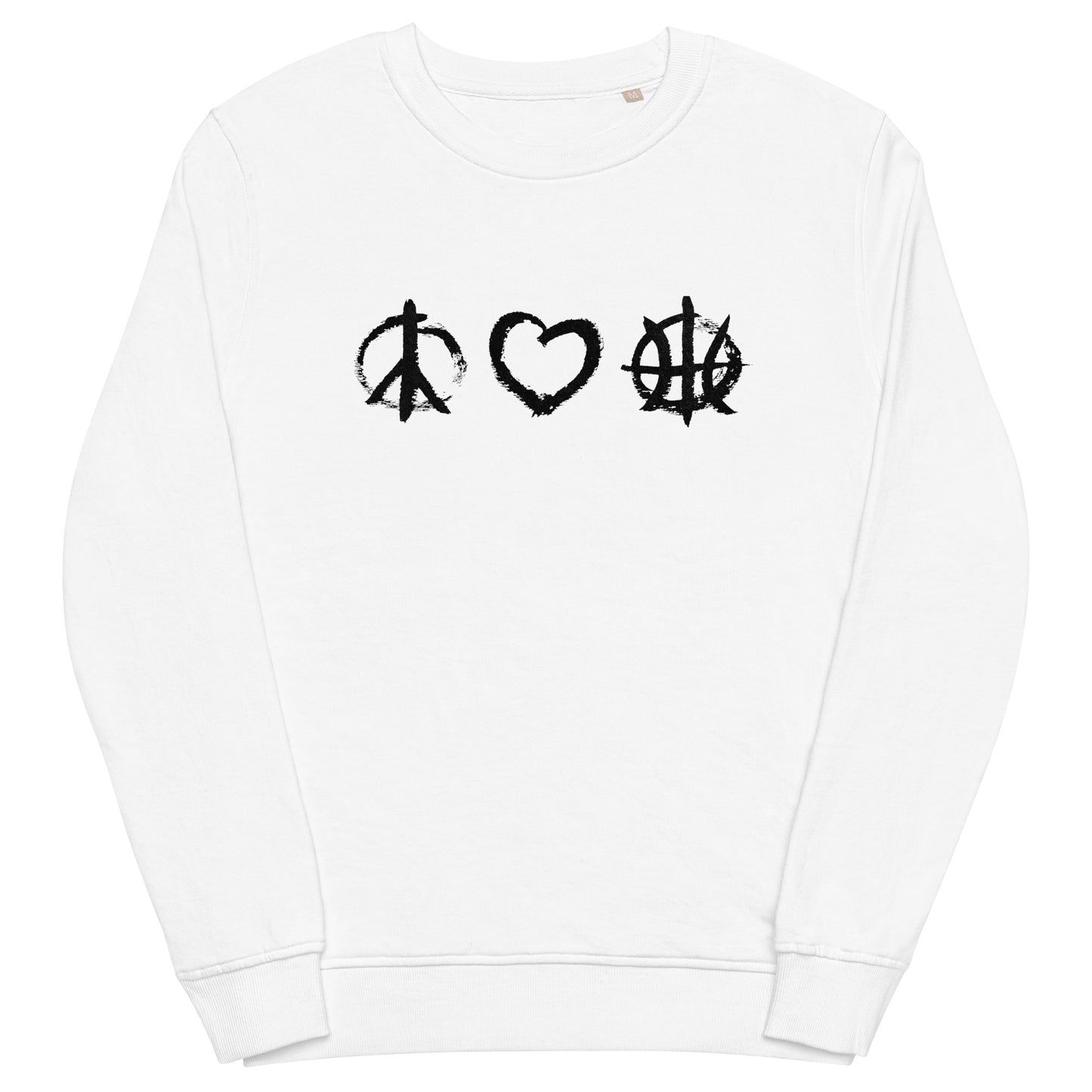 PeaceLoveBasketball Essential White Unisex Eco Sweatshirt