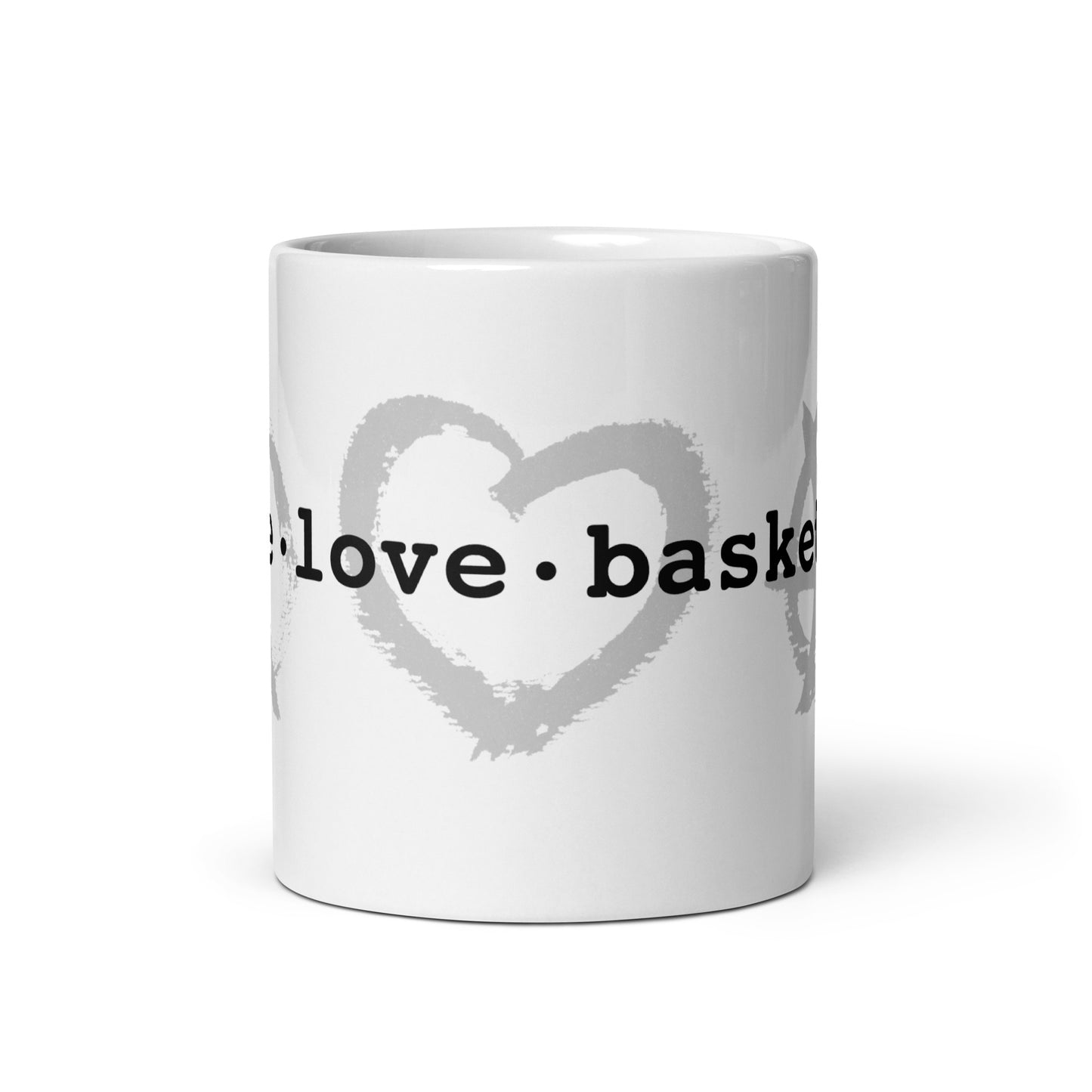 PeaceLoveBasketball Classic White Glossy Mug