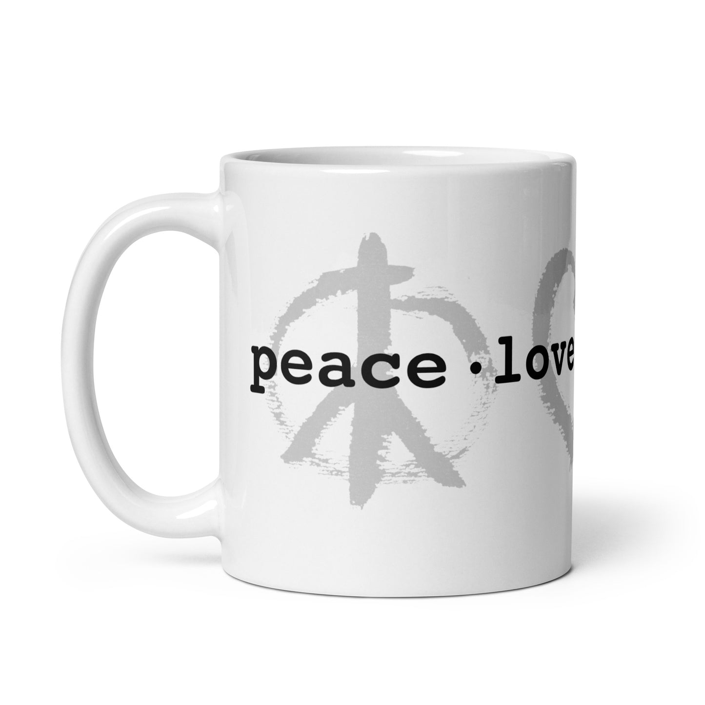 PeaceLoveBasketball Classic White Glossy Mug