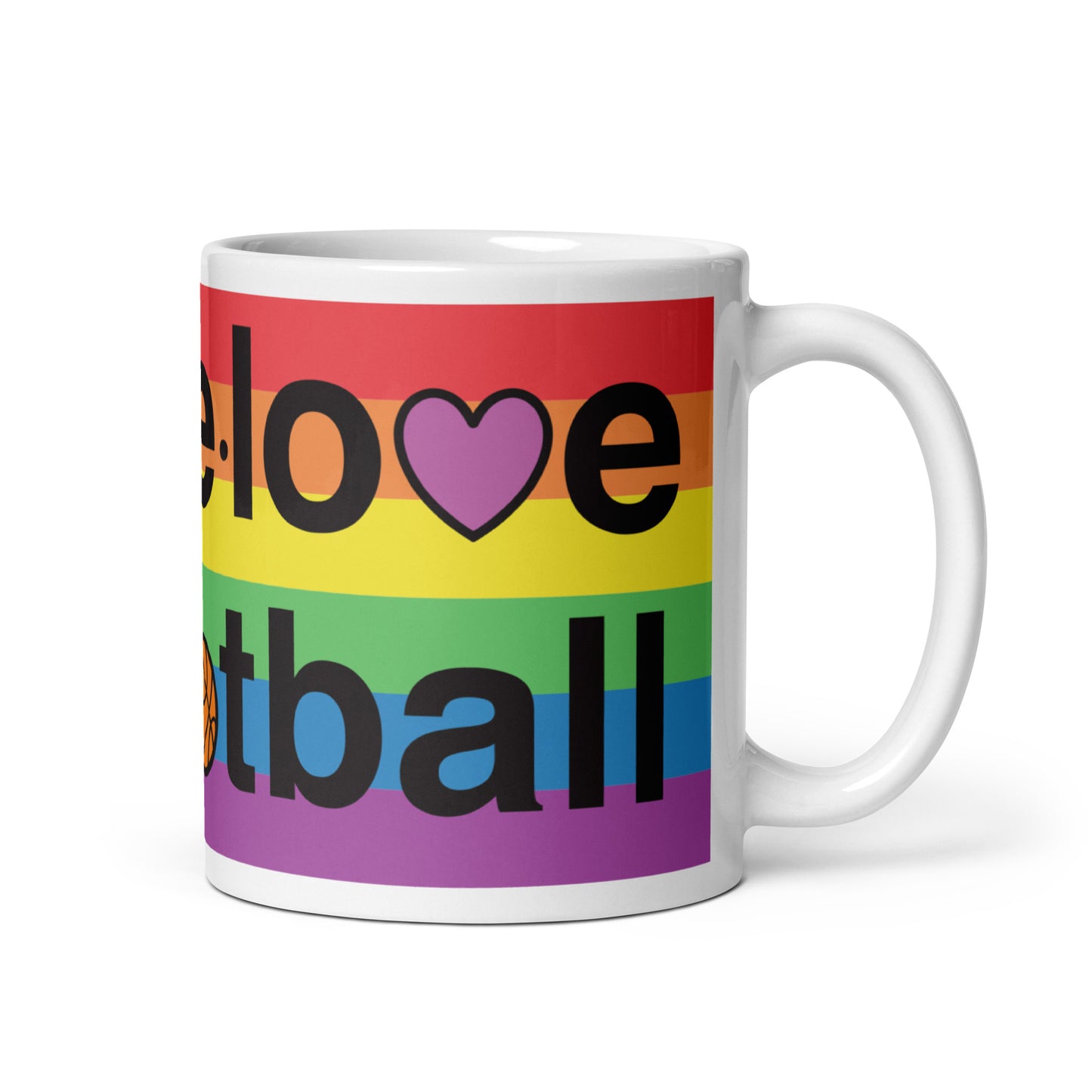 PeaceLoveBasketball Pride White Glossy Mug