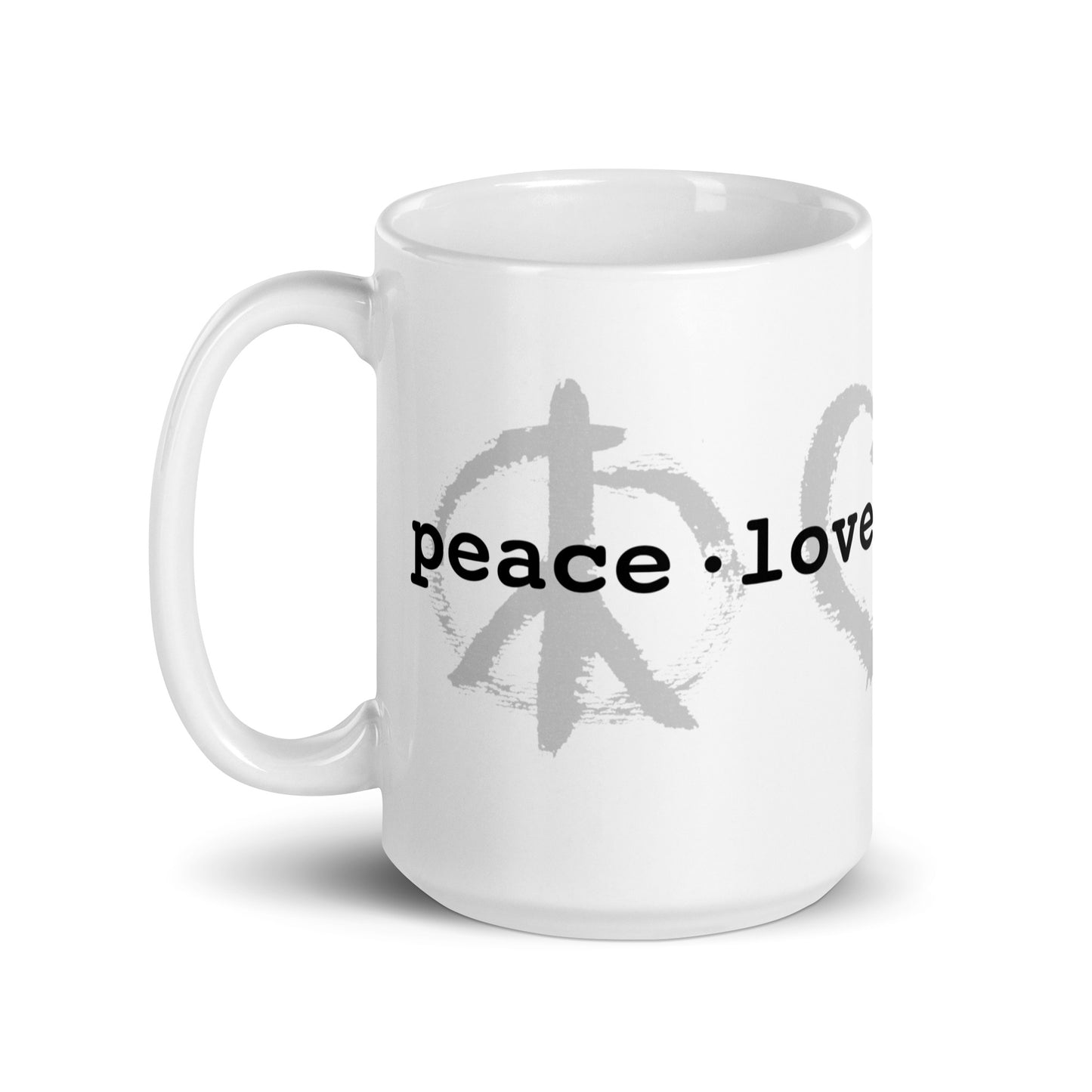 PeaceLoveBasketball Classic White Glossy Mug